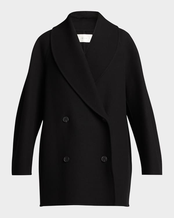 Max Mara Quatto Short-Sleeve Double-Breasted Mesh Coat