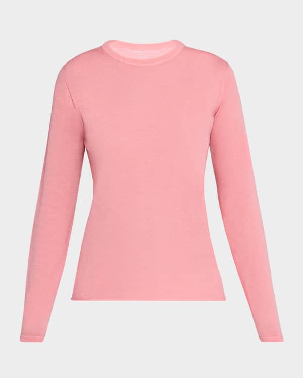 Tシャツ・カットソー Long-sleeved ribbed jersey T-shirt MJL939_133O_F0002_S_231 Black Long-sleeved Ribbed Jersey T-shirt | Miu Miu