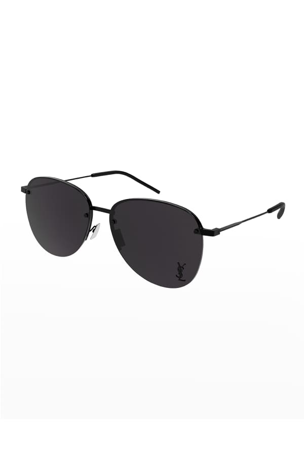 Saint Laurent Men's TwoTone Metal Aviator Sunglasses Neiman Marcus