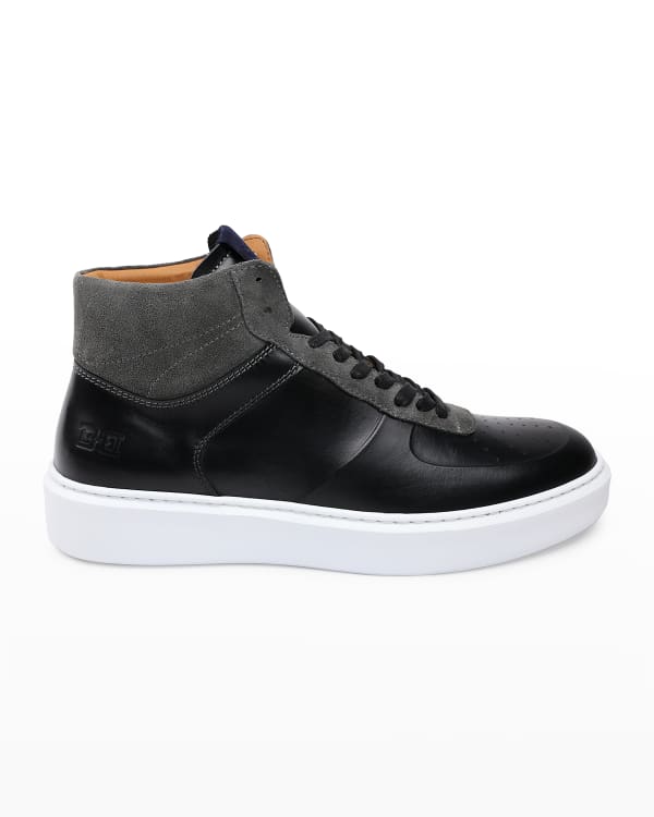 Men's Louis Tonal Perforated Leather High-Top Sneakers