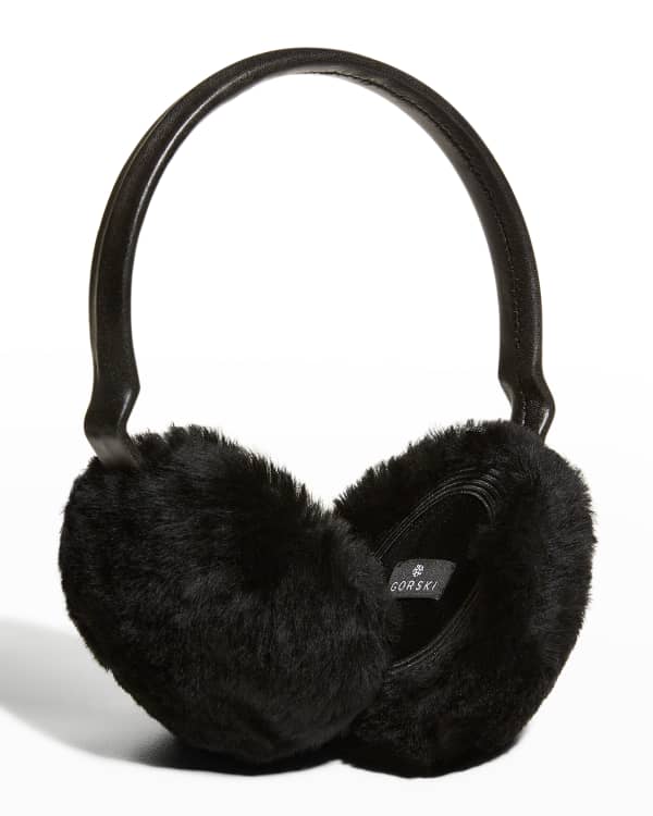 LOUIS VUITTON Mink Fur Vision Earmuffs Black 164318