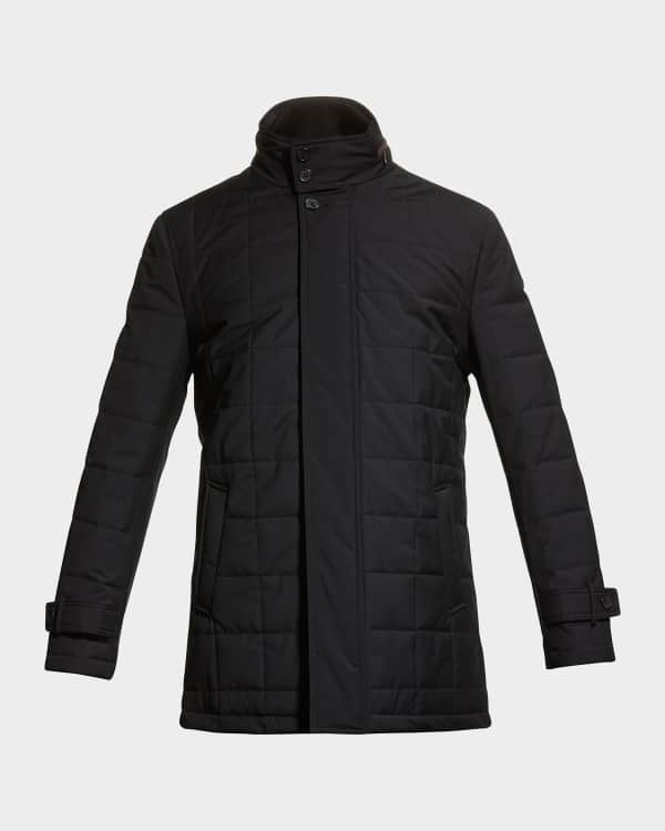Neiman Marcus Men s Suede Puffer Jacket with Shearling Lined