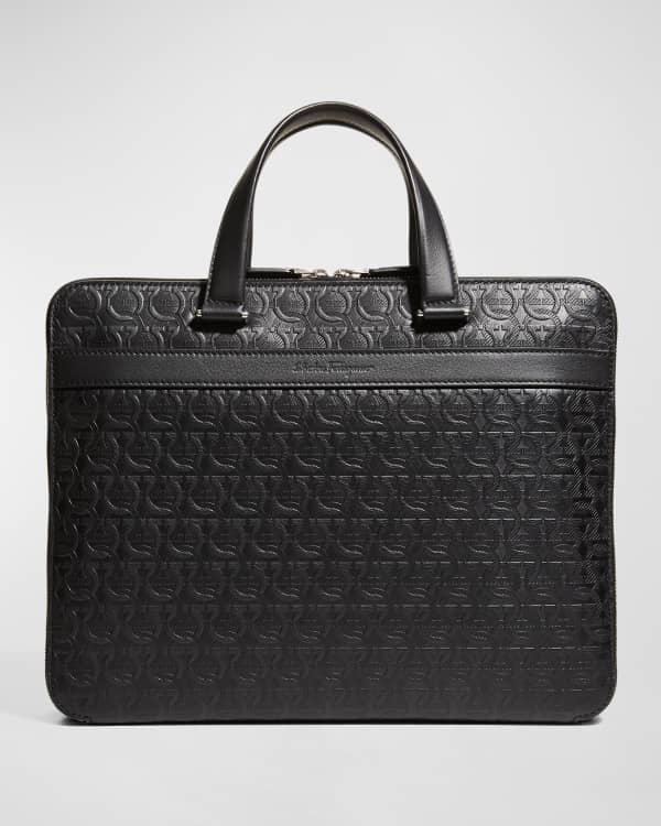 Intrecciato Leather Briefcase in Black - Bottega Veneta