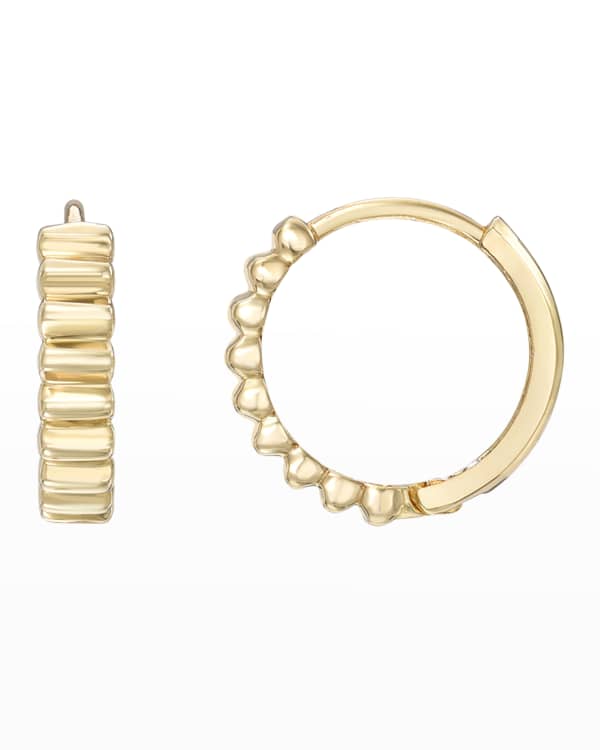 14k Gold Large Thick Hoop Earrings - Zoe Lev Jewelry