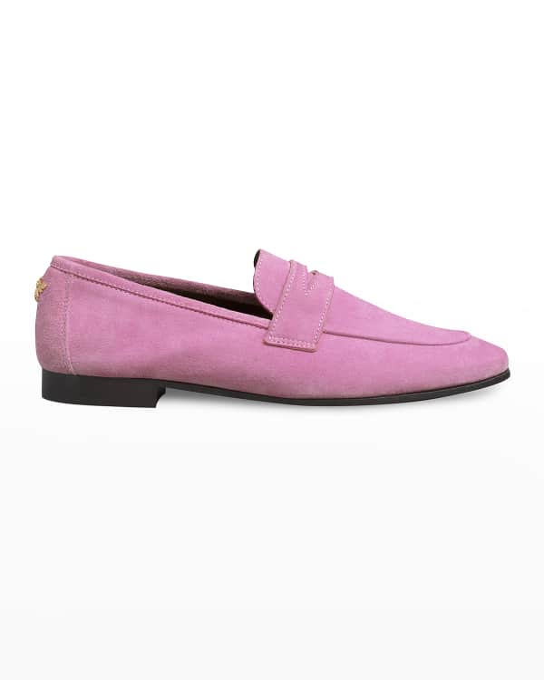 Bougeotte Suede SlipOn Penny Loafer, Wine Neiman Marcus
