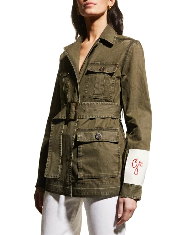 MOTHER The Carry All Parka Denim Utility Jacket | Neiman Marcus