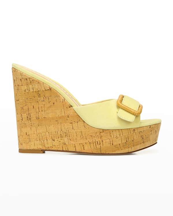 Veronica Beard Rilla Woven Suede Wedge Espadrille Sandals | Neiman Marcus