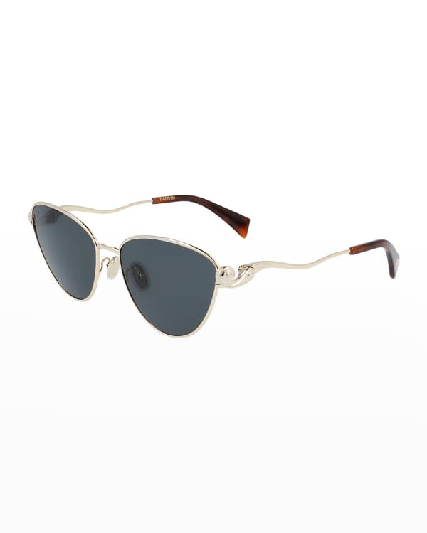Dolce and Gabbana faux tortoiseshell sunglasses, Silver tone logo