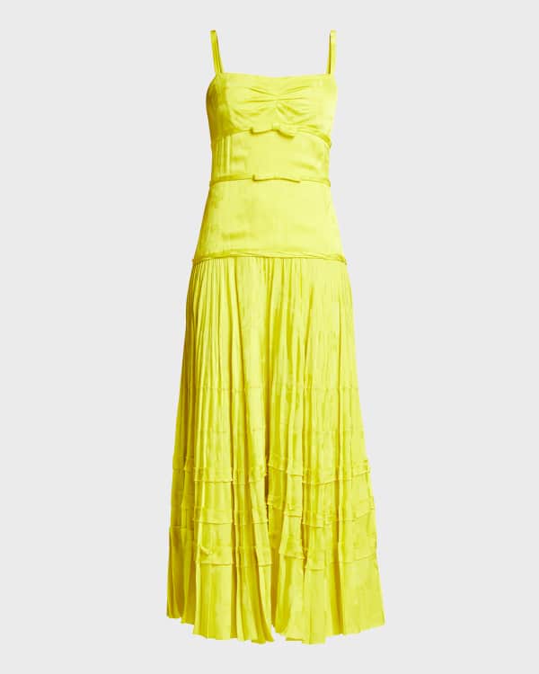 Brock Collection Tyanna Floral Print Silk Midi Dress Neiman Marcus