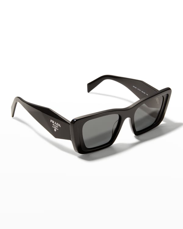 Prada Multicolor Rectangle Acetate Sunglasses | Neiman Marcus