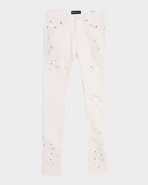 Men's Distressed Light-Wash Skinny Denim Jeans