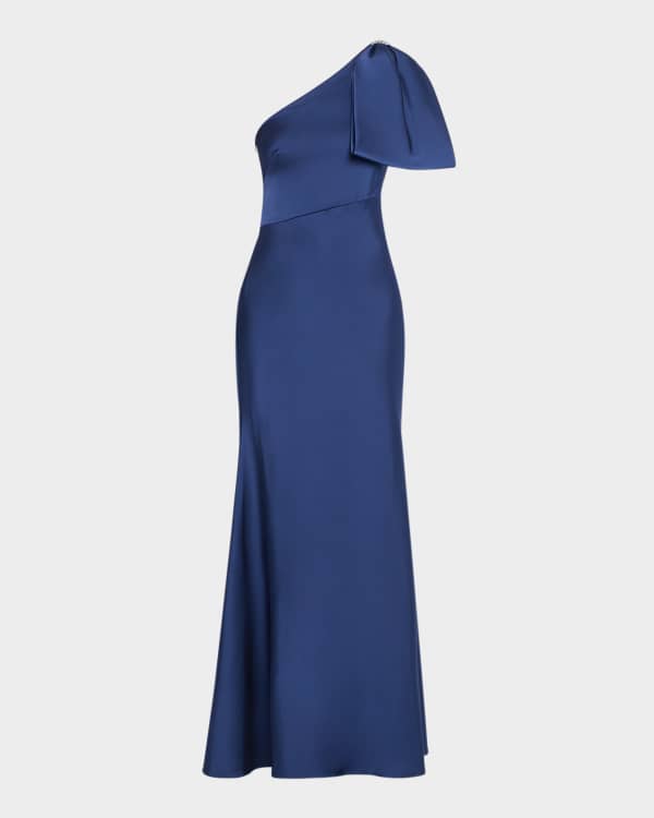 Carolina herrera aubrey silk faille column gown sale