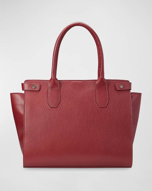 New MICHAEL KORS Karlie Satchel Medium Crimson Embossed Leather