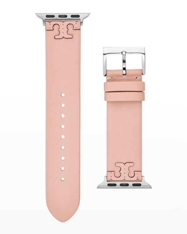 Tory Burch Kira Black and Brown Leather Apple Watch Band 38 41mm