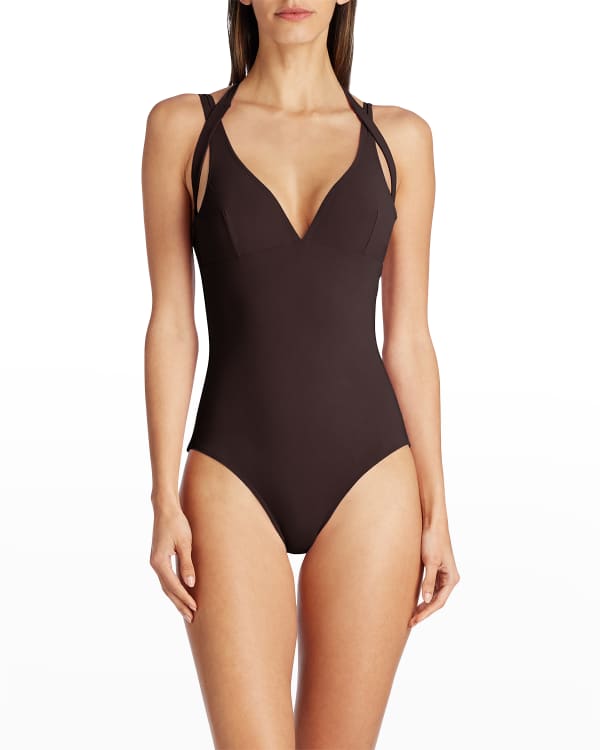 ASOS DESIGN 3D Flower Plunge Swimsuit