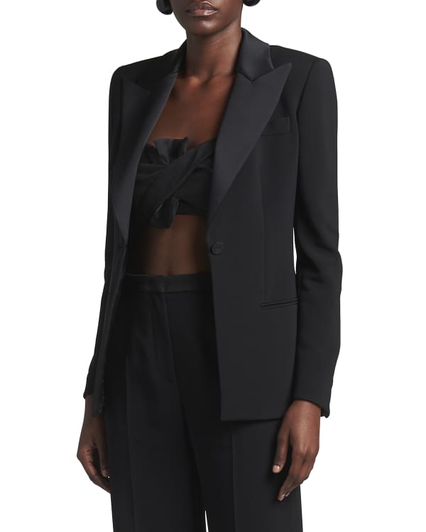 Giorgio Armani Beaded Woven Snake-Embossed Leather Zip Jacket