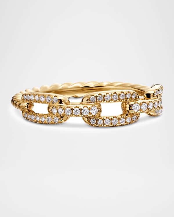 David Yurman Albion Ring with Green Orchid and Diamonds in Gold