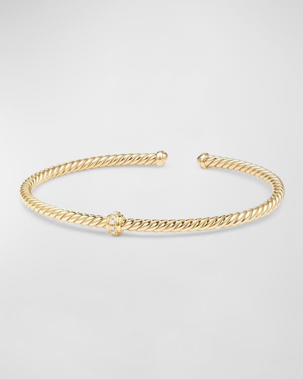 David Yurman 4mm Cablespira Bracelet in 18k Gold | Neiman Marcus