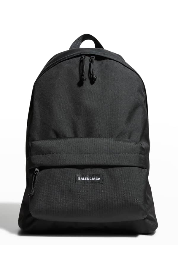 Balenciaga Men's Explorer Leather Logo Backpack | Neiman Marcus