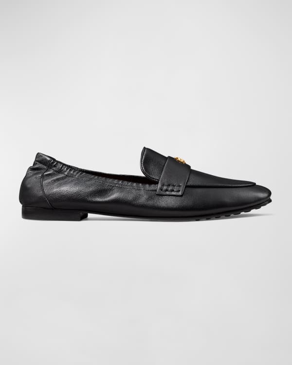 Eleanor Leather Ballet Flats in Black - Tory Burch