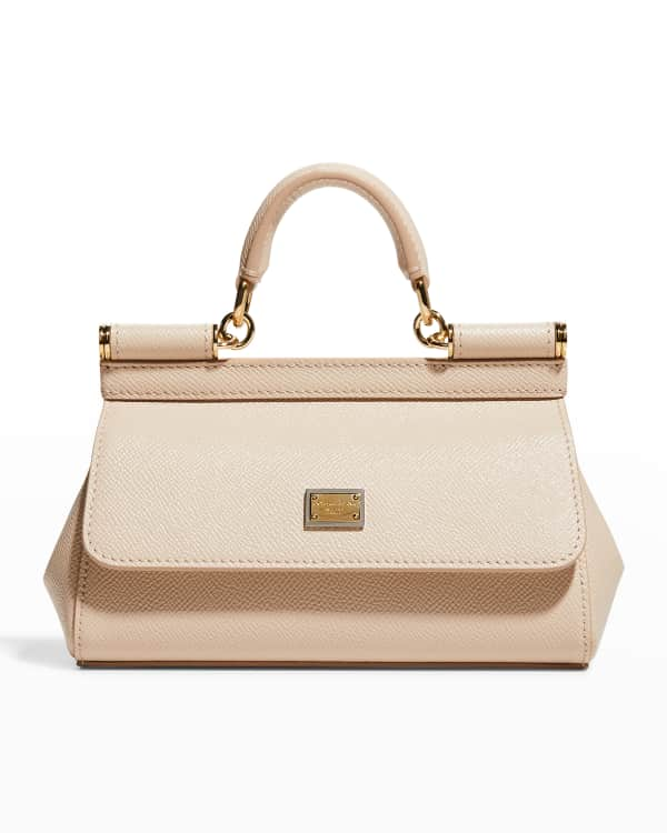 Sicily Medium Leather Shoulder Bag in Neutrals - Dolce Gabbana