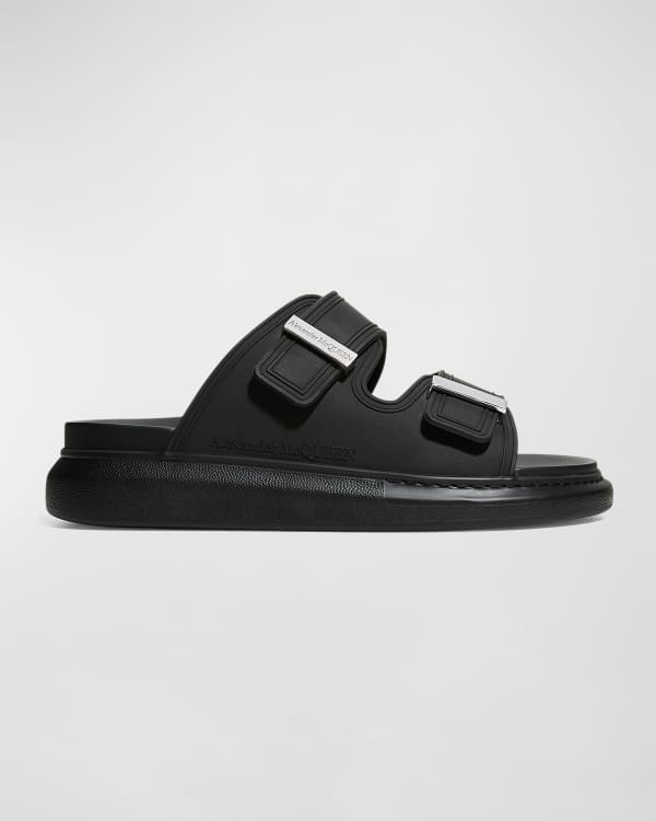 Off-White Men's Industrial Leather Slide Sandals | Neiman Marcus