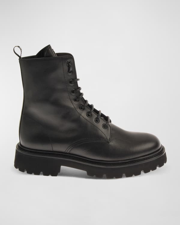 Loewe Men's Leather Lug-Sole Combat Boots | Neiman Marcus