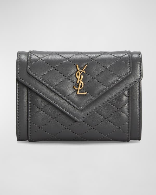 Saint Laurent YSL Monogram Suede and Leather Key Pouch - Keychains,  Accessories