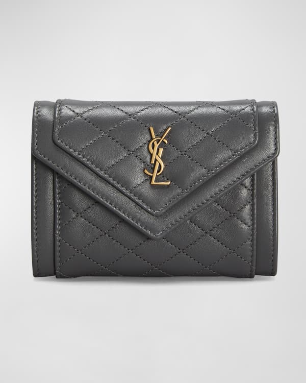 Saint Laurent YSL Monogram Flap Clutch Bag in Smooth Bicolor 