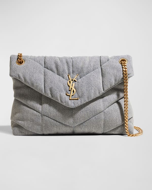 Saint Laurent Puffer Small YSL Quilt Canvas Shoulder Bag | Neiman Marcus