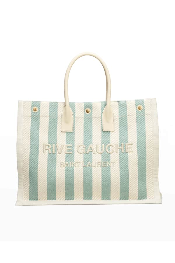Saint Laurent Rive Gauche Striped Canvas Tote Bag | Neiman Marcus