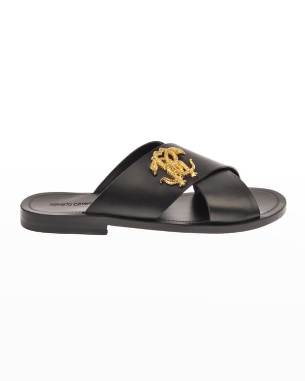 Versace Men's Greca Pool Slide Sandals | Neiman Marcus