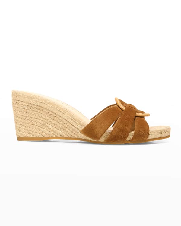 Veronica Beard Rilla Woven Suede Wedge Espadrille Sandals | Neiman Marcus