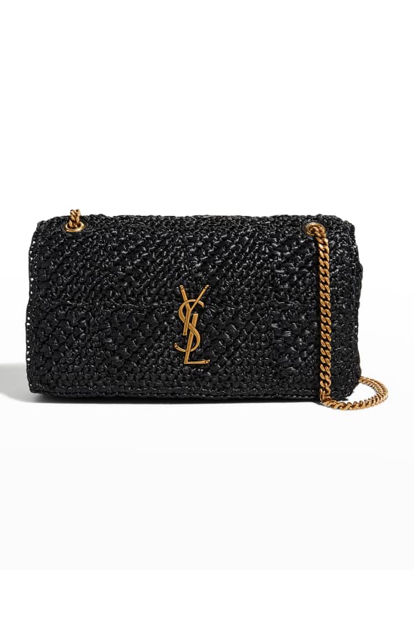 Saint Laurent Kate Medium YSL Reversible Raffia/Leather Crossbody Bag ...