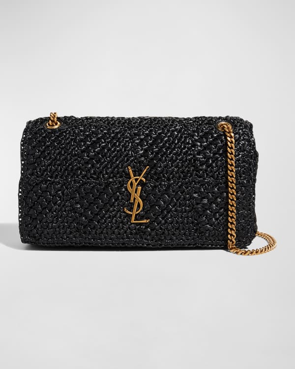 Saint Laurent Kate Medium YSL Reversible Raffia/Leather Crossbody Bag