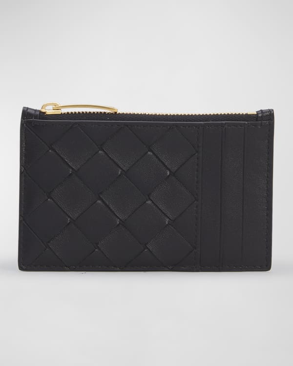 【Bottega Veneta】 Credit Card Case Calfskin BOTTEGA VENETA Calfskin Intrecciato Credit Card Case Aloe