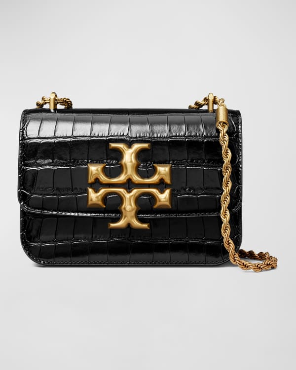 Tory Burch Black Leather Small Convertible Eleanor Shoulder Bag
