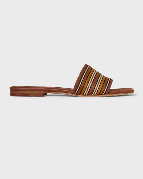 Gianvito Rossi Ischia Braided Napa Flat Sandals | Neiman Marcus