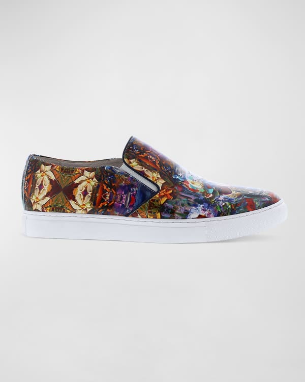 Robert Graham Men's Bait Skull-Embossed Low-Top Sneakers | Neiman Marcus