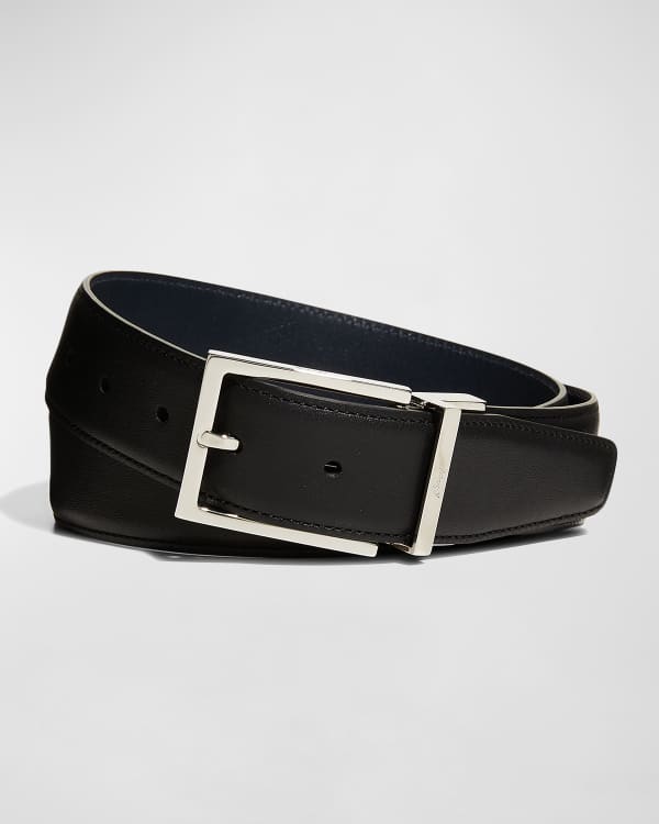 Ermenegildo Zegna Reversible Smooth Calf Leather Belt | Neiman Marcus