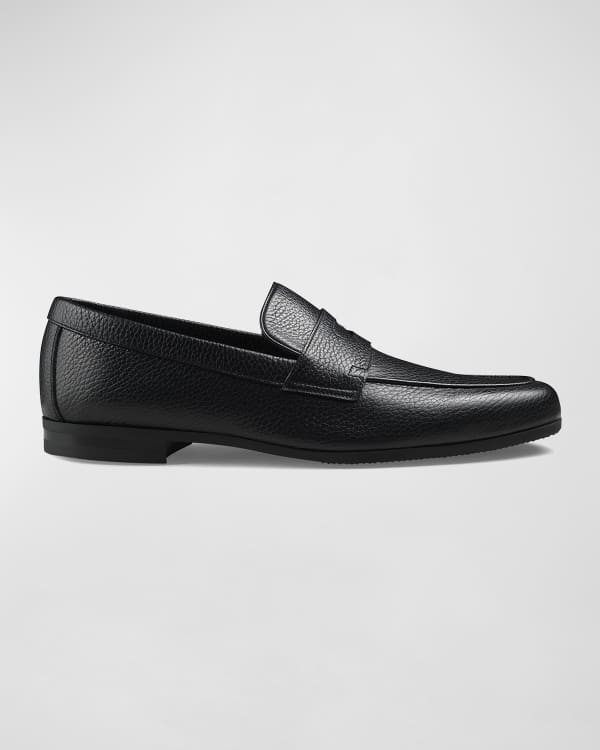 Brunello Cucinelli Men's Leather Flex Penny Loafers | Neiman Marcus