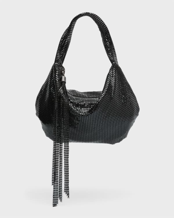 Whiting & Davis Mini Studded Tassel Hobo Bag | Neiman Marcus