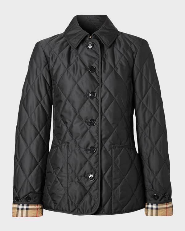 Burberry Finsbridge Hooded Quilted Short Jacket, Dark Crimson