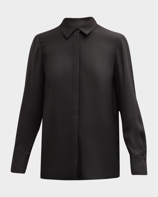 FRAME The Standard Silk Button-Front Shirt | Neiman Marcus