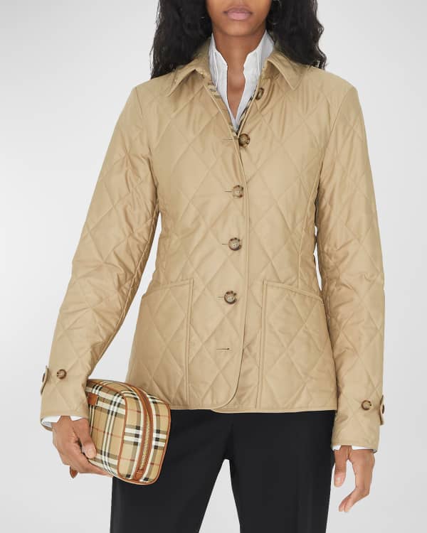 Burberry Quilted Jacket with Signature Check Lining | Neiman Marcus