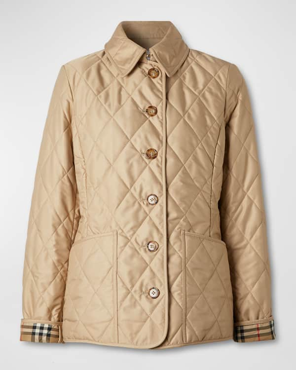 Burberry Quilted Jacket with Signature Check Lining | Neiman Marcus