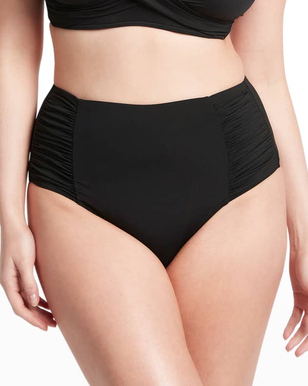 high waist boyshorts in ebony - REY SWIMWEAR