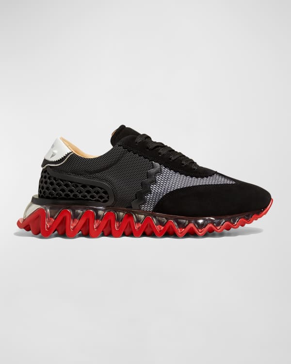 Christian Louboutin Men's Flat Mix-Media Red Sole Sneakers | Neiman Marcus