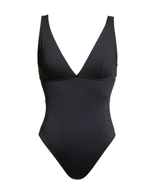 Seafolly, Costa Bella Belted Swimsuit Black