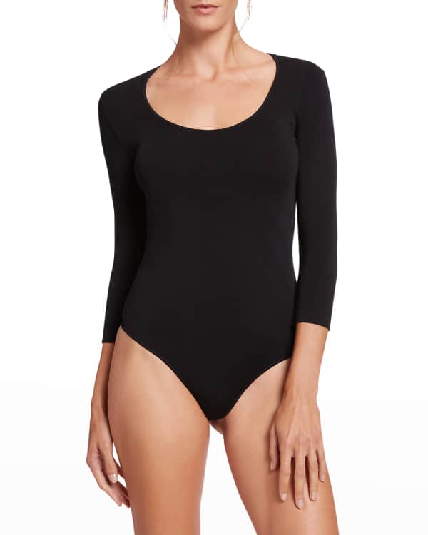 Wolford Colorado Turtle Neck Thong Body Suit Black
